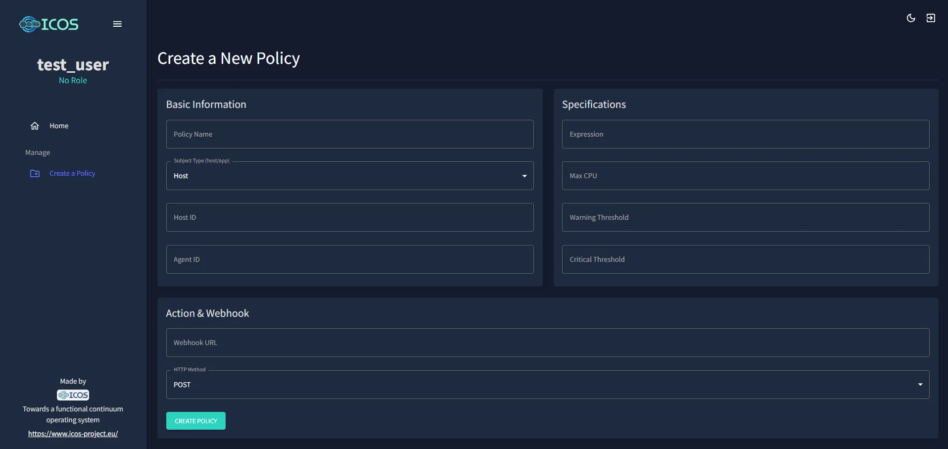 Create Policy Form