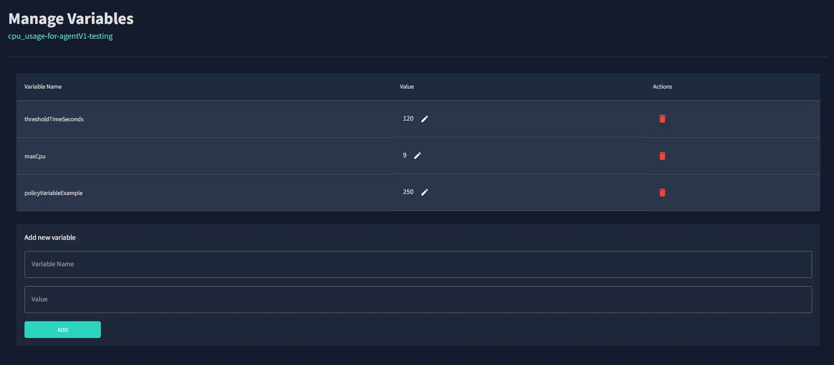 Delete Policy From Edit Page