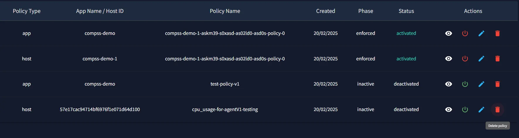 Delete Policy