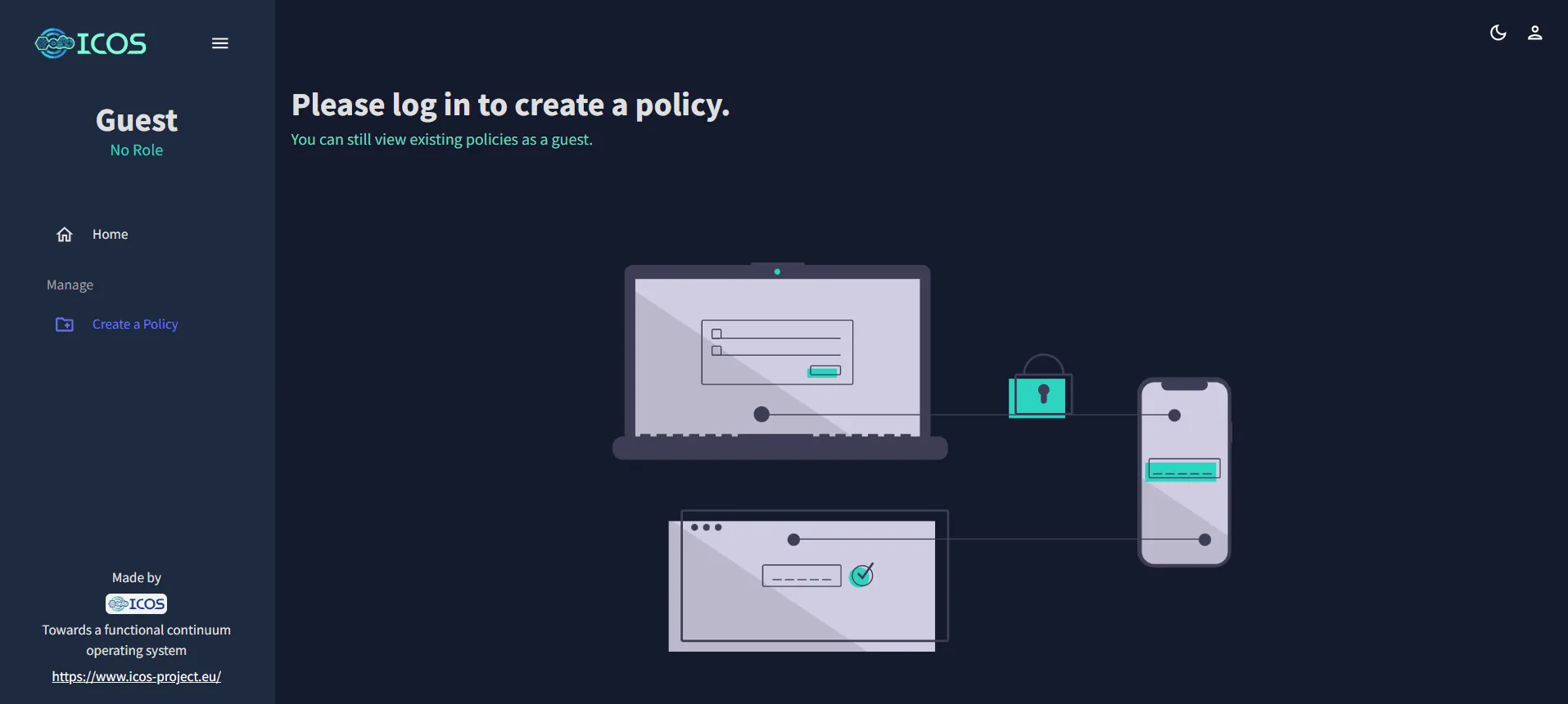 Log-in to create a policy