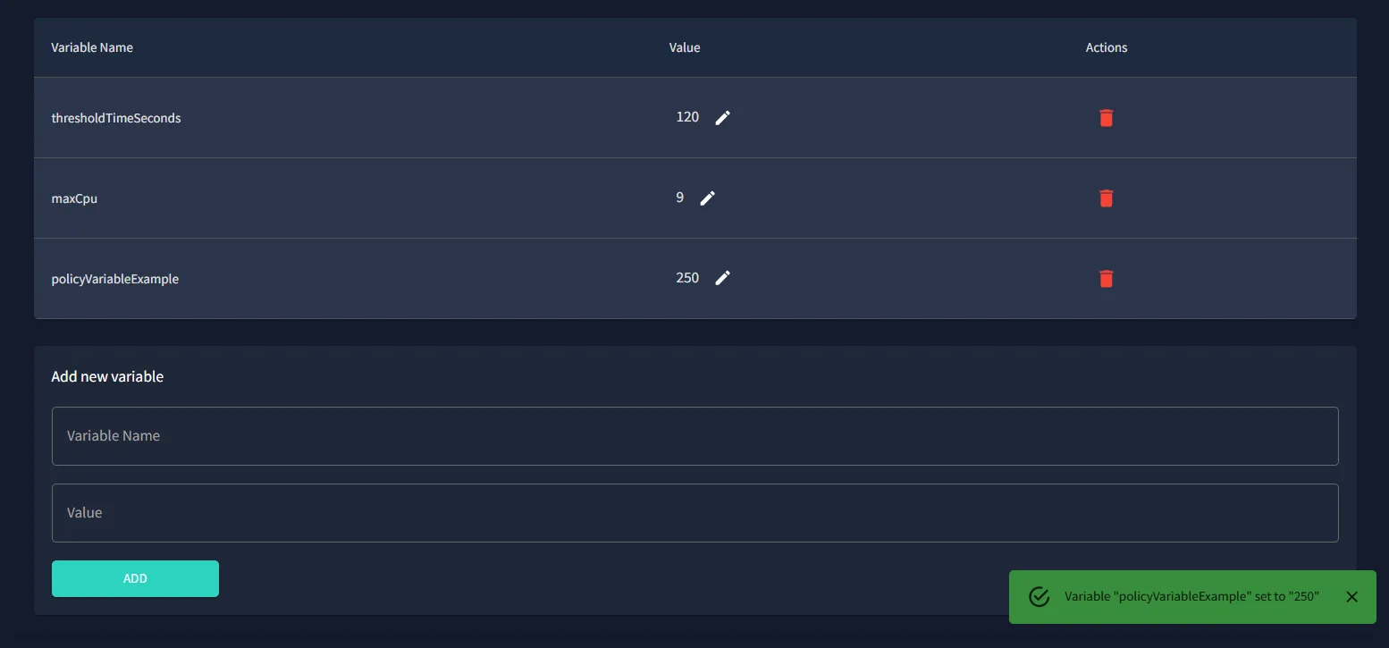 Variable Set Notification