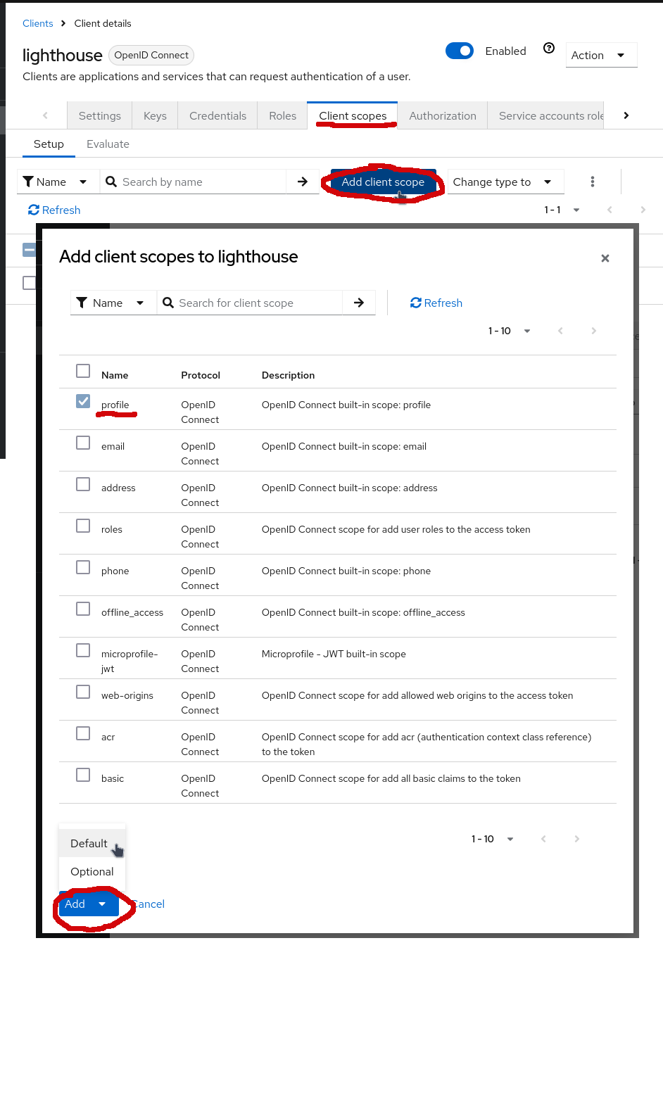 Lighthouse Client Configuration